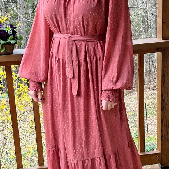 🌼English Factory Smocked Swiss Dot Maxi Dress - Picture 16 of 16